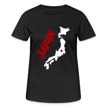 Japon - T-shirt respirant Femme - noir - Devant - AI Model Female 172 light (172cm)