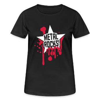 Heavy Metal Rocks Hard Rock Musik Graffiti Stern - Frauen T-Shirt atmungsaktiv - Schwarz - Vorne - AI Model Female 172 light (172cm)