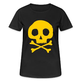 Crâne et os - T-shirt respirant Femme - noir - Devant - AI Model Female 172 light (172cm)