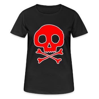 Crâne et os - T-shirt respirant Femme - noir - Devant - AI Model Female 172 light (172cm)