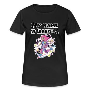 Mein Name ist Isabella 2026 - Frauen T-Shirt atmungsaktiv - Schwarz - Vorne - AI Model Female 172 light (172cm)