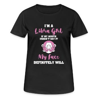 Sternzeichen Waage - Frauen T-Shirt atmungsaktiv - Schwarz - Vorne - AI Model Female 172 light (172cm)