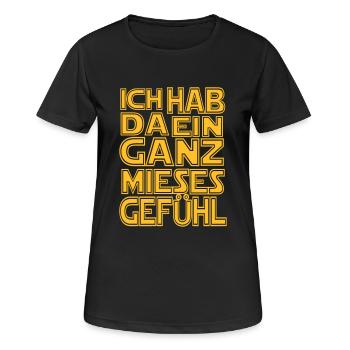 Film-Zitat Sci-Fi hab da ein ganz mieses Gefühl - Frauen T-Shirt atmungsaktiv - Schwarz - Vorne - AI Model Female 172 light (172cm)
