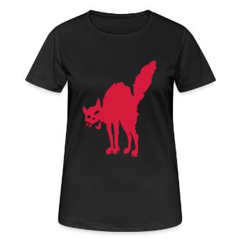Black Cat and Red Cat - Women's Breathable T-Shirt - black - Front - AI Model Female 172 light (172cm)