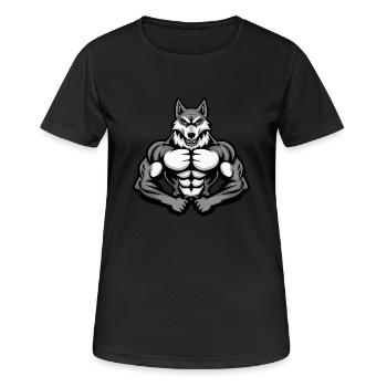 Husky Dog Muscles Bodybuilding - Women's Breathable T-Shirt - black - Front - AI Model Female 172 light (172cm)