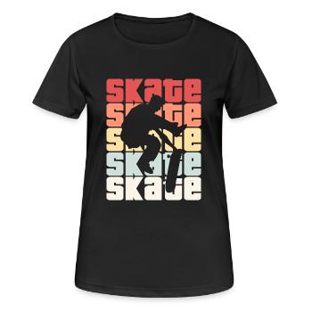 Skate Retro - Skater - Skateboard - Skateboarder - T-shirt respirant Femme - noir - Devant - AI Model Female 172 light (172cm)