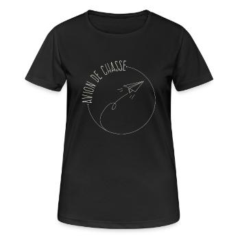 Avion de Chasse - T-shirt respirant Femme - noir - Devant - AI Model Female 172 light (172cm)