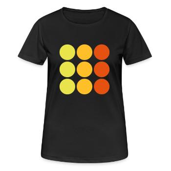 dots - Punkte - Frauen T-Shirt atmungsaktiv - Schwarz - Vorne - AI Model Female 172 light (172cm)