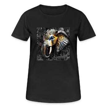 Steampunk Retro Style Elefant - Frauen T-Shirt atmungsaktiv - Schwarz - Vorne - AI Model Female 172 light (172cm)