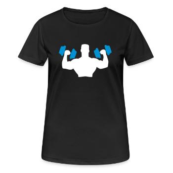 Muscle Man Training - Frauen T-Shirt atmungsaktiv - Schwarz - Vorne - AI Model Female 172 light (172cm)