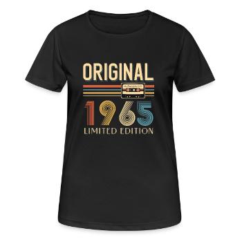 60. Geburtstag 60 Jahre Original 1965 - Frauen T-Shirt atmungsaktiv - Schwarz - Vorne - AI Model Female 172 light (172cm)