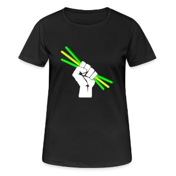 Glowstick - Party - Rave - T-shirt respirant Femme - noir - Devant - AI Model Female 172 light (172cm)