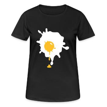 Laufendes spiegelei - V2 - Frauen T-Shirt atmungsaktiv - Schwarz - Vorne - AI Model Female 172 light (172cm)