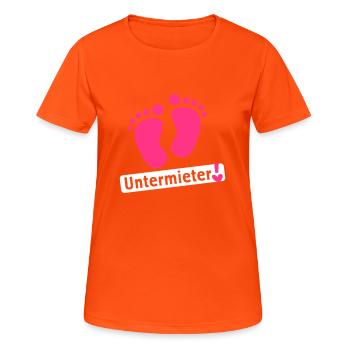 Schwanger Untermieter - Frauen T-Shirt atmungsaktiv - Neonorange - Vorne - AI Model Female 172 dark (172cm)