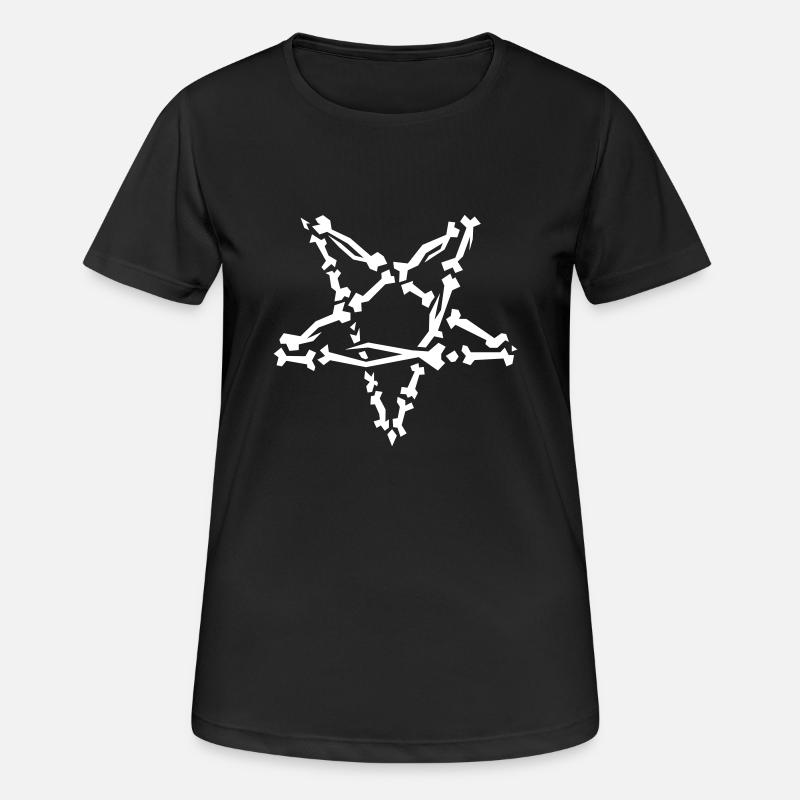 Bone pentagram - Women's Breathable T-Shirt - black
