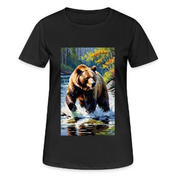 Bear | Brown Bear | Grizzly Bear | Animals - Women's Breathable T-Shirt - black - Front - AI Model Female 172 light (172cm)