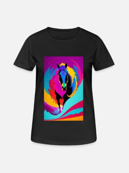 Horse | Horse Riding | Animal | Mount | Colorful - Women's Breathable T-Shirt - black