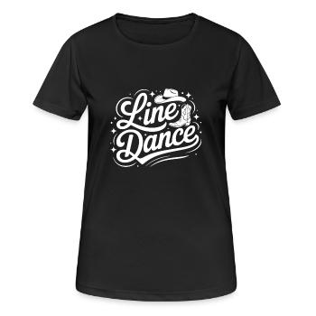 Line Dance mein Hobby - meine Passion - mein Ding - Frauen T-Shirt atmungsaktiv - Schwarz - Vorne - AI Model Female 172 light (172cm)