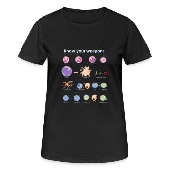Immune system - Frauen T-Shirt atmungsaktiv - Schwarz - Vorne - AI Model Female 172 light (172cm)