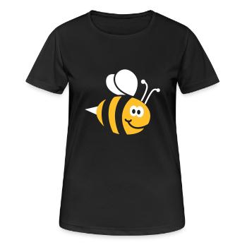 Bienchen 2C - Frauen T-Shirt atmungsaktiv - Schwarz - Vorne - AI Model Female 172 light (172cm)