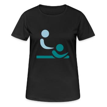 Physiothérapeute - T-shirt respirant Femme - noir - Devant - AI Model Female 172 light (172cm)