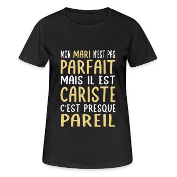 My husband is not perfect but he is a forklift driver - Women's Breathable T-Shirt - black - Front - AI Model Female 172 light (172cm)