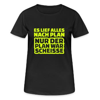 Plan Scheisse - Frauen T-Shirt atmungsaktiv - Schwarz - Vorne - AI Model Female 172 light (172cm)