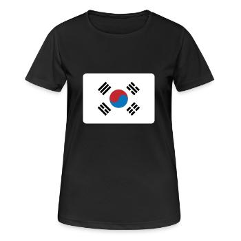 SÜD-KOREA FLAGGE - Frauen T-Shirt atmungsaktiv - Schwarz - Vorne - AI Model Female 172 light (172cm)