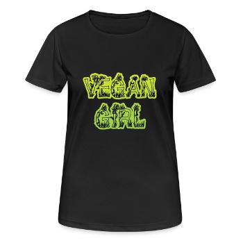 Vegan Girl - T-shirt respirant Femme - noir - Devant - AI Model Female 172 light (172cm)