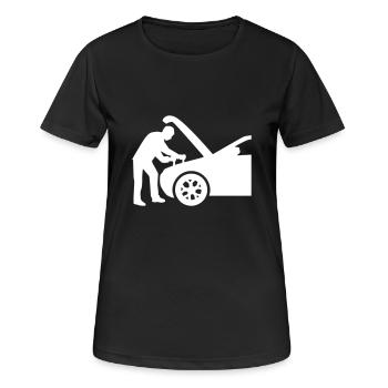Mechaniker - Frauen T-Shirt atmungsaktiv - Schwarz - Vorne - AI Model Female 172 light (172cm)