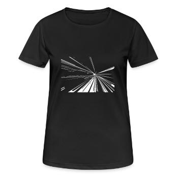 Vector Linien Splash - Frauen T-Shirt atmungsaktiv - Schwarz - Vorne - AI Model Female 172 light (172cm)