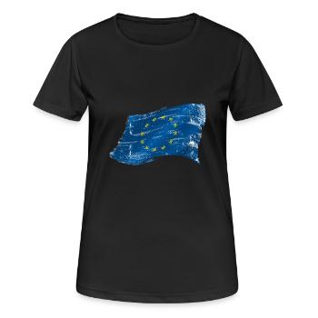 EU-Flagge (Fake-Edition) - Frauen T-Shirt atmungsaktiv - Schwarz - Vorne - AI Model Female 172 light (172cm)