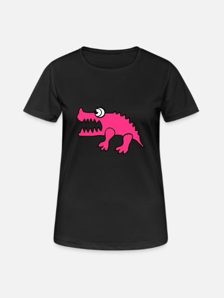 Crocodile (individual color change) - Women's Breathable T-Shirt - black