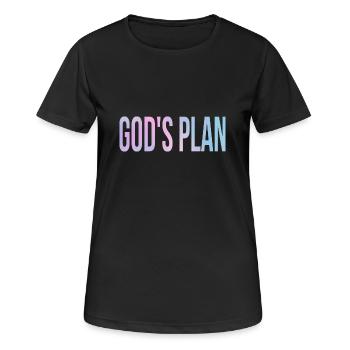God's Plan - Frauen T-Shirt atmungsaktiv - Schwarz - Vorne - AI Model Female 172 light (172cm)