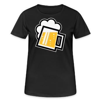 Bayrischer Bierkrug (Bier / Maßkrug / R / / / 3C) - Frauen T-Shirt atmungsaktiv - Schwarz - Vorne - AI Model Female 172 light (172cm)