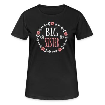 Big sister gift idea sisters heart sweet - Women's Breathable T-Shirt - black - Front - AI Model Female 172 light (172cm)