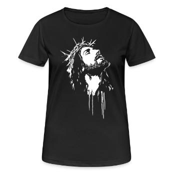 Jesus Christ Religious Christian - Women's Breathable T-Shirt - black - Front - AI Model Female 172 light (172cm)