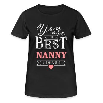 Best Nanny Bester Babysitter Danke Schön Geschenk - Frauen T-Shirt atmungsaktiv - Schwarz - Vorne - AI Model Female 172 light (172cm)