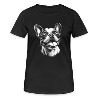 French Bulldog - Dog - Women's Breathable T-Shirt - black - Front - AI Model Female 172 light (172cm)