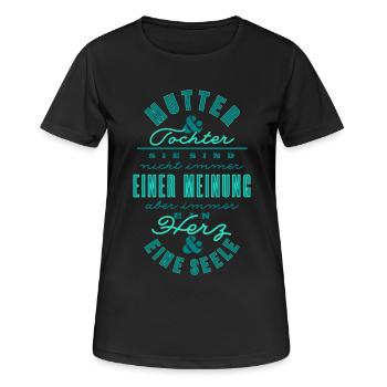 Mutter und Tochter - ein Herz & Seele -Farbwechsel - Frauen T-Shirt atmungsaktiv - Schwarz - Vorne - AI Model Female 172 light (172cm)