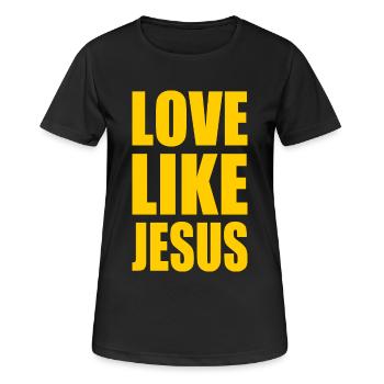 Love like jesus - Frauen T-Shirt atmungsaktiv - Schwarz - Vorne - AI Model Female 172 light (172cm)