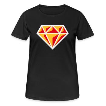 Diamond (Gemstone Brilliant Symbol / NEG Red 3C) - Women's Breathable T-Shirt - black - Front - AI Model Female 172 light (172cm)