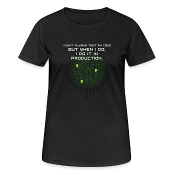 test code nerd joke spruch pc programmierer geek i - Frauen T-Shirt atmungsaktiv - Schwarz - Vorne - AI Model Female 172 light (172cm)
