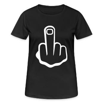 Mittelfinger - Frauen T-Shirt atmungsaktiv - Schwarz - Vorne - AI Model Female 172 light (172cm)