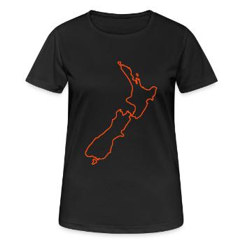 Neuseeland - Frauen T-Shirt atmungsaktiv - Schwarz - Vorne - AI Model Female 172 light (172cm)