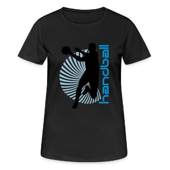 Spiral Handballer - T-shirt respirant Femme - noir - Devant - AI Model Female 172 light (172cm)