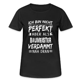 BAUMEISTER - Frauen T-Shirt atmungsaktiv - Schwarz - Vorne - AI Model Female 172 light (172cm)