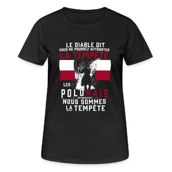 Tempête Polonais - T-shirt respirant Femme - noir - Devant - AI Model Female 172 light (172cm)