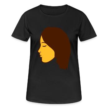 visage tête femme femme fille fille jolie s - T-shirt respirant Femme - noir - Devant - AI Model Female 172 light (172cm)