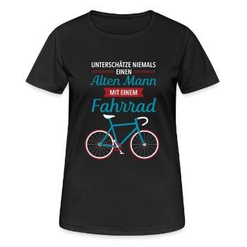 Unterschätze Niemals Einen Alten Mann Fahrrad - Women's Breathable T-Shirt - black - Front - AI Model Female 172 light (172cm)